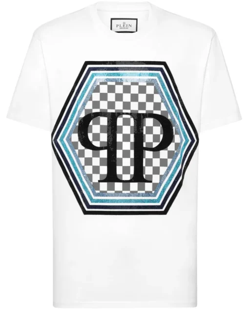 Biały t-shirt z logo Hexagon
