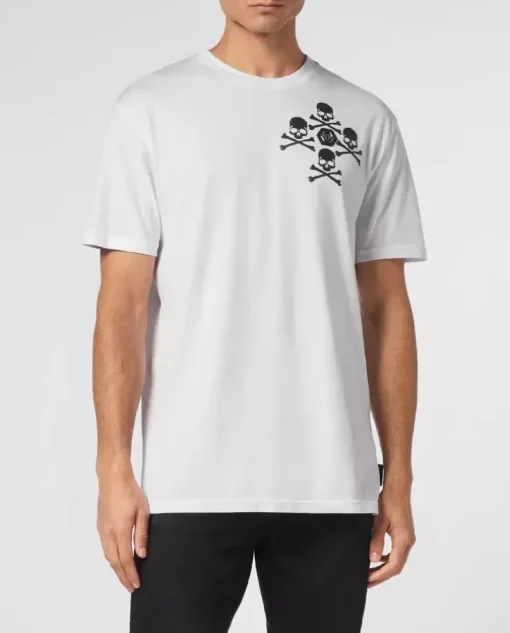 Biały t-shirt z logo Skull&Bones