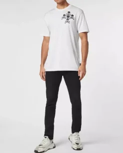 Biały t-shirt z logo Skull&Bones