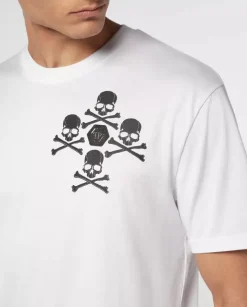 Biały t-shirt z logo Skull&Bones