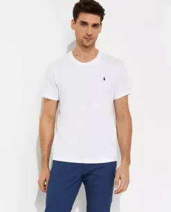Biały t-shirt z logo Slim Fit