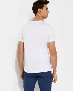 Biały t-shirt z logo Slim Fit