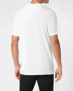 Biały t-shirt z logowanym misiem