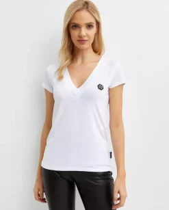 Biały t-shirt z monogramem