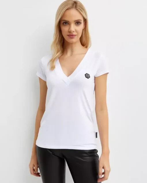 Biały t-shirt z monogramem