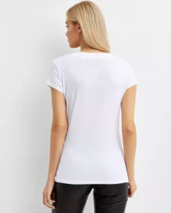 Biały t-shirt z monogramem