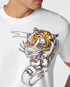 Biały t-shirt z motywem Tiger
