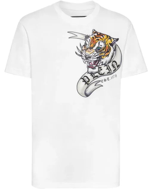 Biały t-shirt z motywem Tiger