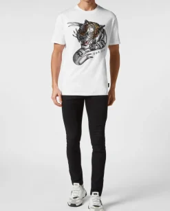 Biały t-shirt z motywem Tiger