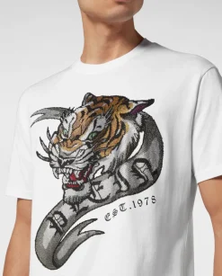 Biały t-shirt z motywem Tiger
