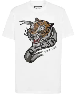 Biały t-shirt z motywem Tiger