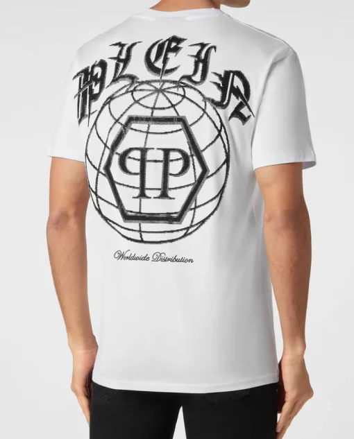 Biały t-shirt z motywem Worldwide