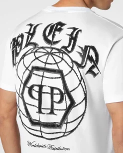 Biały t-shirt z motywem Worldwide