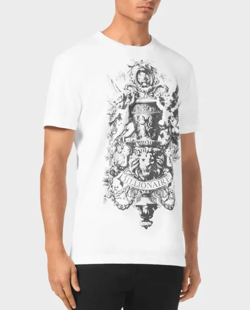 Biały t-shirt z nadrukiem