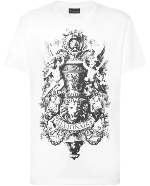 Biały t-shirt z nadrukiem