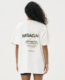 Biały t-shirt z nadrukiem DASR