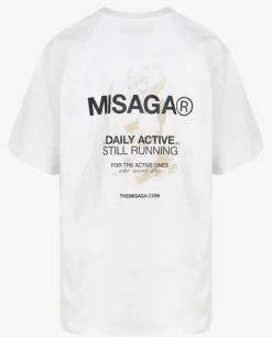 Biały t-shirt z nadrukiem DASR