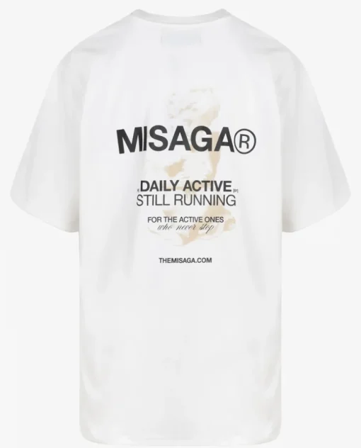 Biały t-shirt z nadrukiem DASR