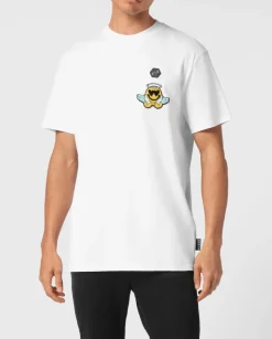Biały t-shirt z naszywką