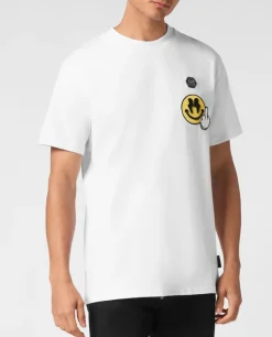 Biały t-shirt z okrągłym dekoltem