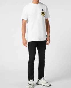 Biały t-shirt z okrągłym dekoltem