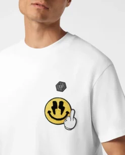 Biały t-shirt z okrągłym dekoltem