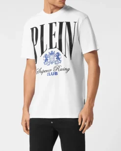Biały t-shirt z okrągłym dekoltem
