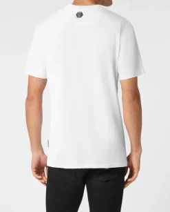 Biały t-shirt z okrągłym dekoltem