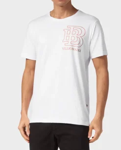 Biały t-shirt z ozdobnym logo