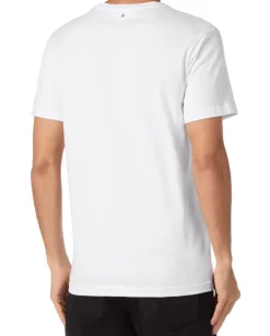 Biały t-shirt z ozdobnym logo