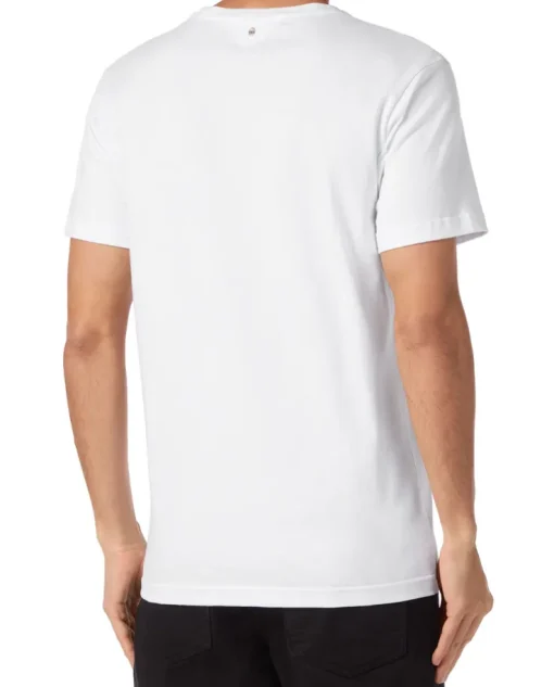 Biały t-shirt z ozdobnym logo