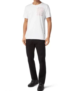 Biały t-shirt z ozdobnym logo