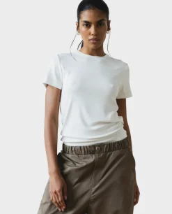 Biały t-shirt z wiskozy Basic