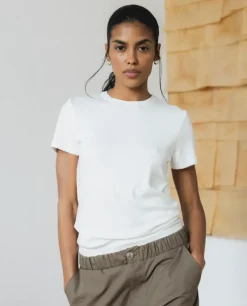 Biały t-shirt z wiskozy Basic