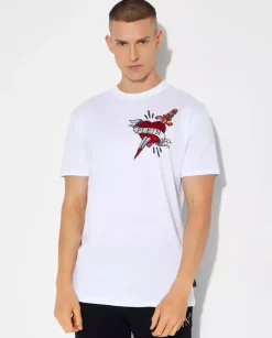 Biały t-shirt z wzorem SS Love