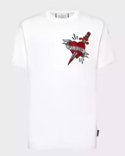 Biały t-shirt z wzorem SS Love