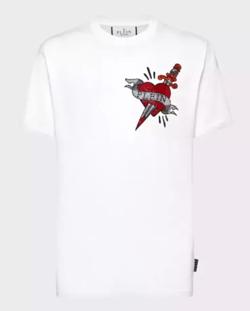 Biały t-shirt z wzorem SS Love