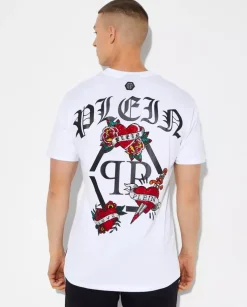 Biały t-shirt z wzorem SS Love