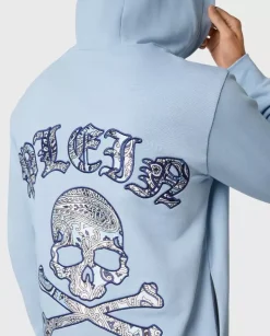 Błękitna bluza z kapturem Paisley Gothic