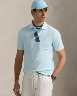 Błękitna koszulka polo Custom Slim