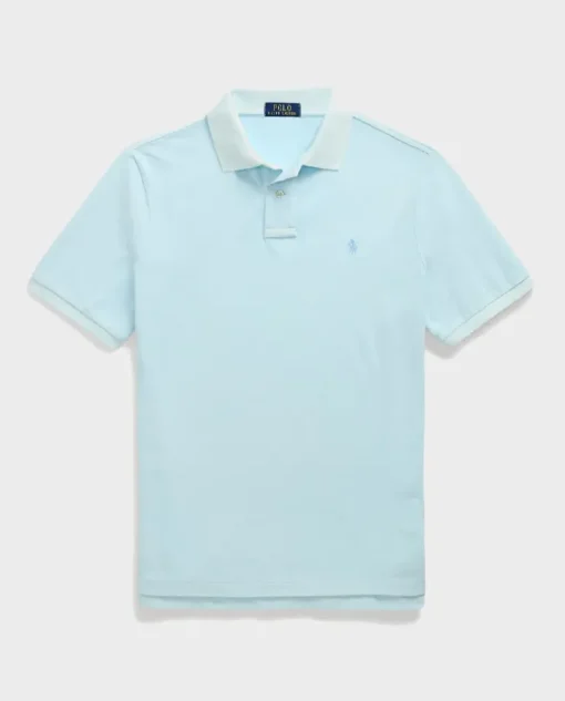 Błękitna koszulka polo Custom Slim