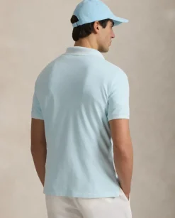 Błękitna koszulka polo Custom Slim