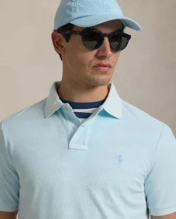 Błękitna koszulka polo Custom Slim