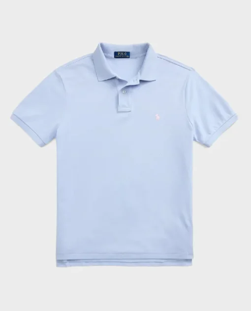 Błękitna koszulka polo Custom Slim Fit