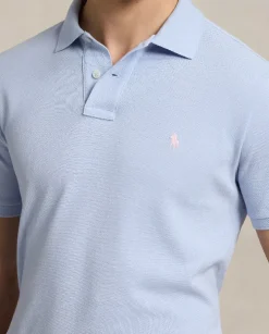 Błękitna koszulka polo Custom Slim Fit