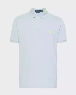 Błękitna koszulka polo Custom Slim Fit