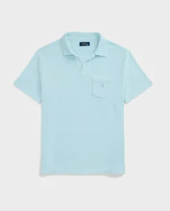 Błękitna koszulka polo z frotte