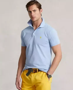 Błękitna koszulka z logo Regular Fit