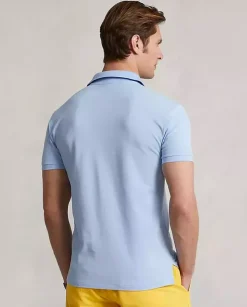 Błękitna koszulka z logo Regular Fit