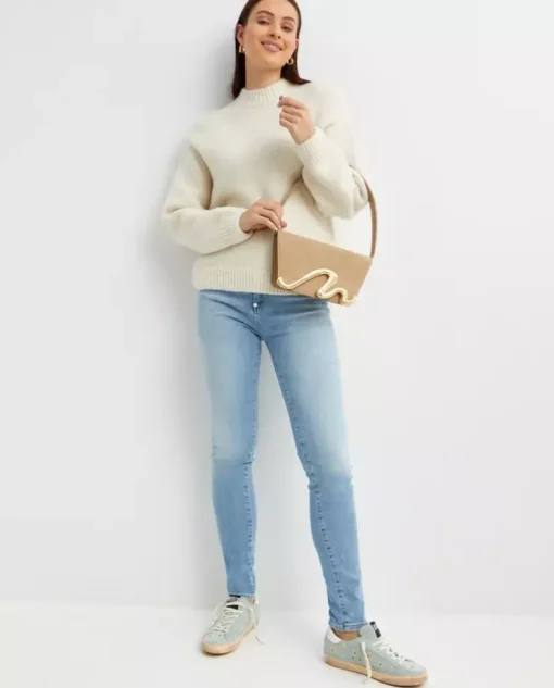 Błękitne jeansy z logo Skinny Fit